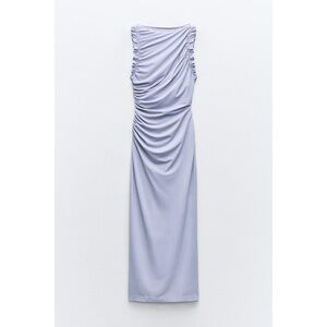 Zara Ruffled Midi Dress in blue/lavender M